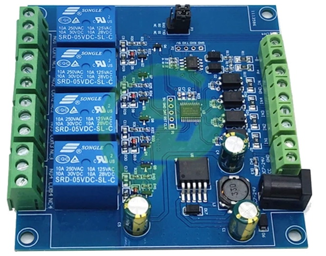 LC 4 Channel 4CH Modbus Relay Module 8-bit MCU 4 Bit Modbus-RTU Switch Signal RS485 TTL Controller for Digital Detection